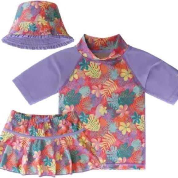 uvskinz Other - UV SKINZ UPF 50+ Girls 3-Piece Swim Set | (12-18 m